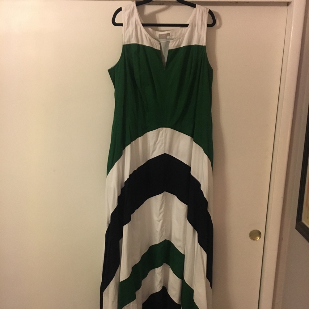 Sleeveless Chevron Maxi Dress